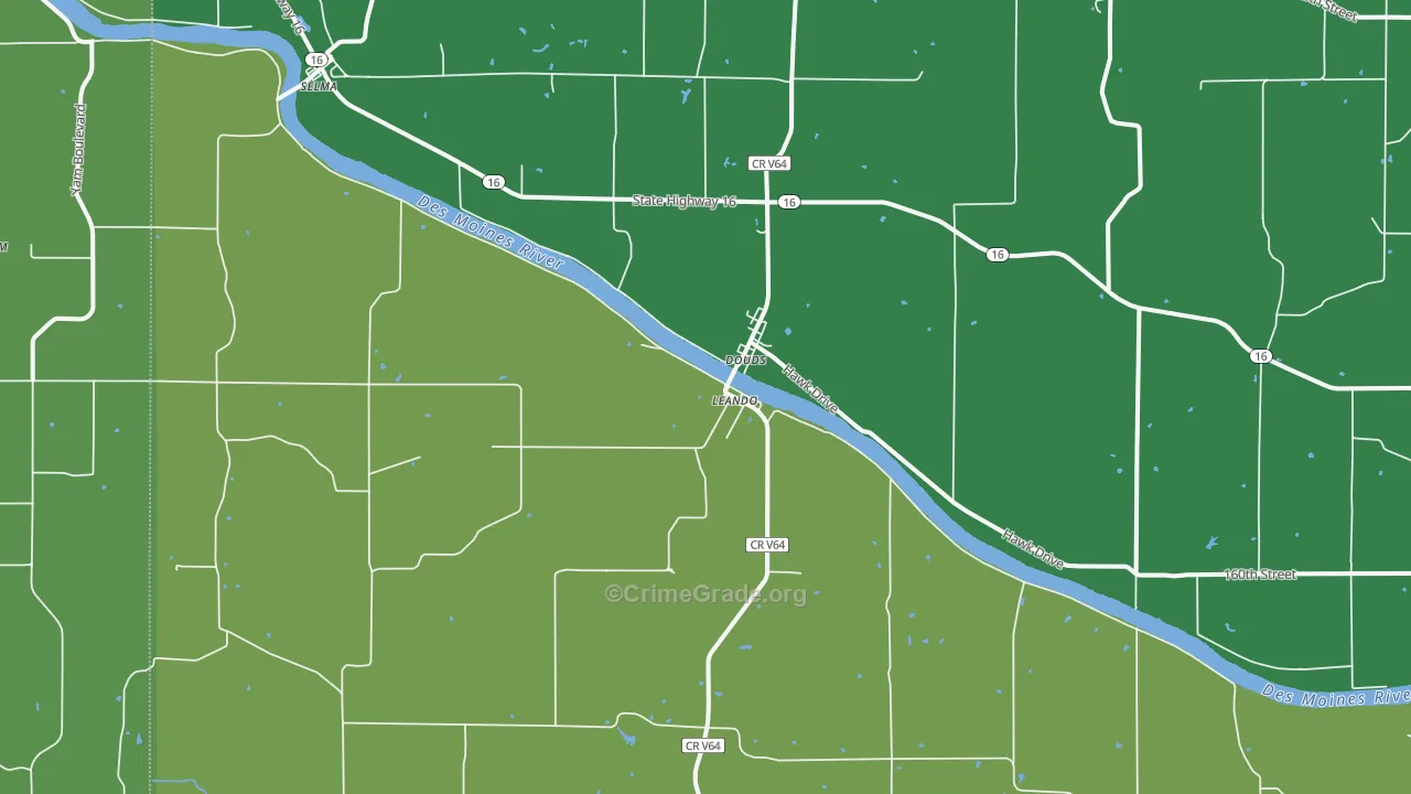 52551, IA Map of Vehicle Theft Rates