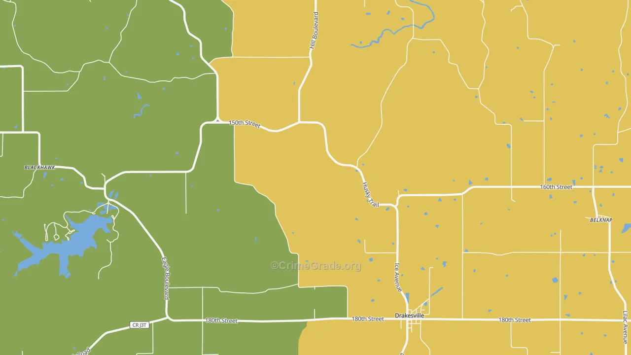 52552, IA Map of Vehicle Theft Rates