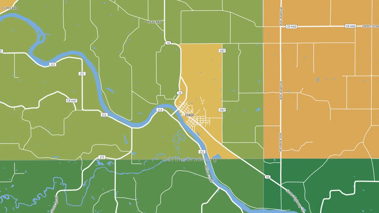 52554, IA Map of Vehicle Theft Rates