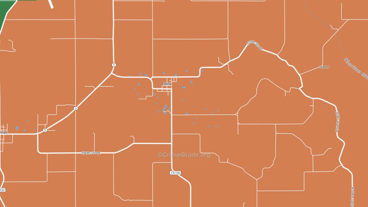 52555, IA Map of Vehicle Theft Rates