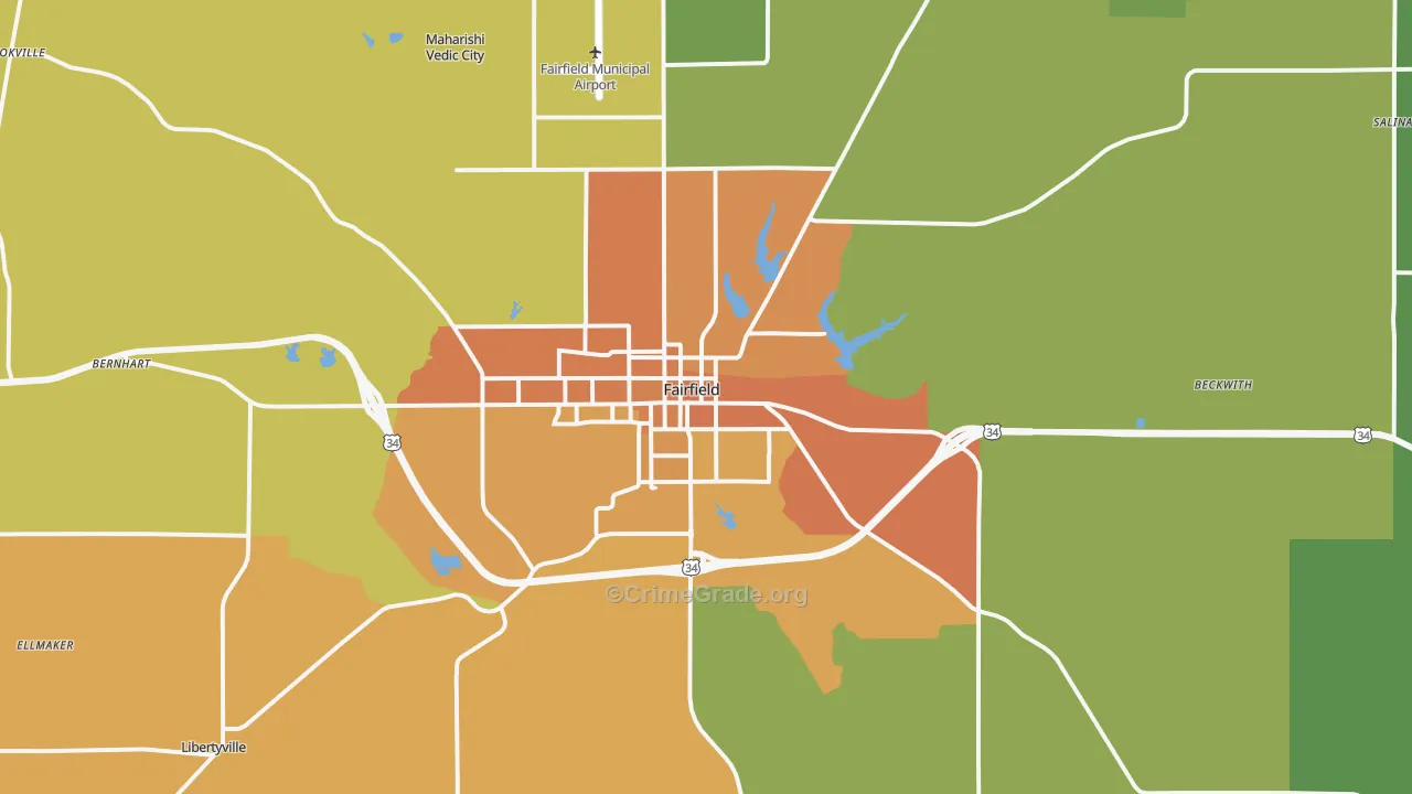 52556, IA Map of Vehicle Theft Rates