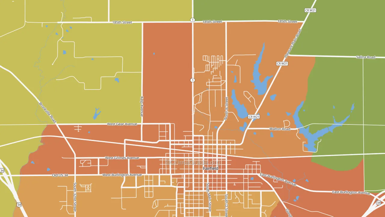 52557, IA Map of Vehicle Theft Rates