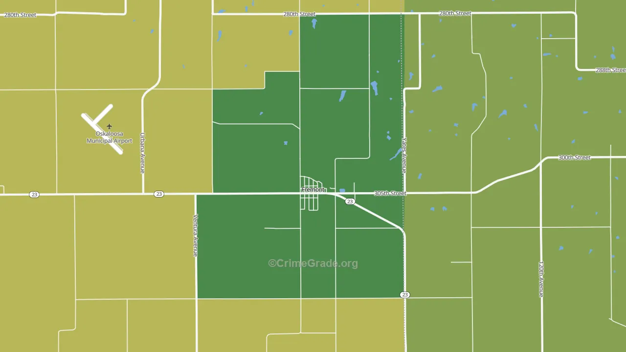 52561, IA Map of Vehicle Theft Rates