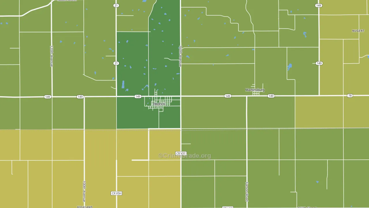 52563, IA Map of Vehicle Theft Rates
