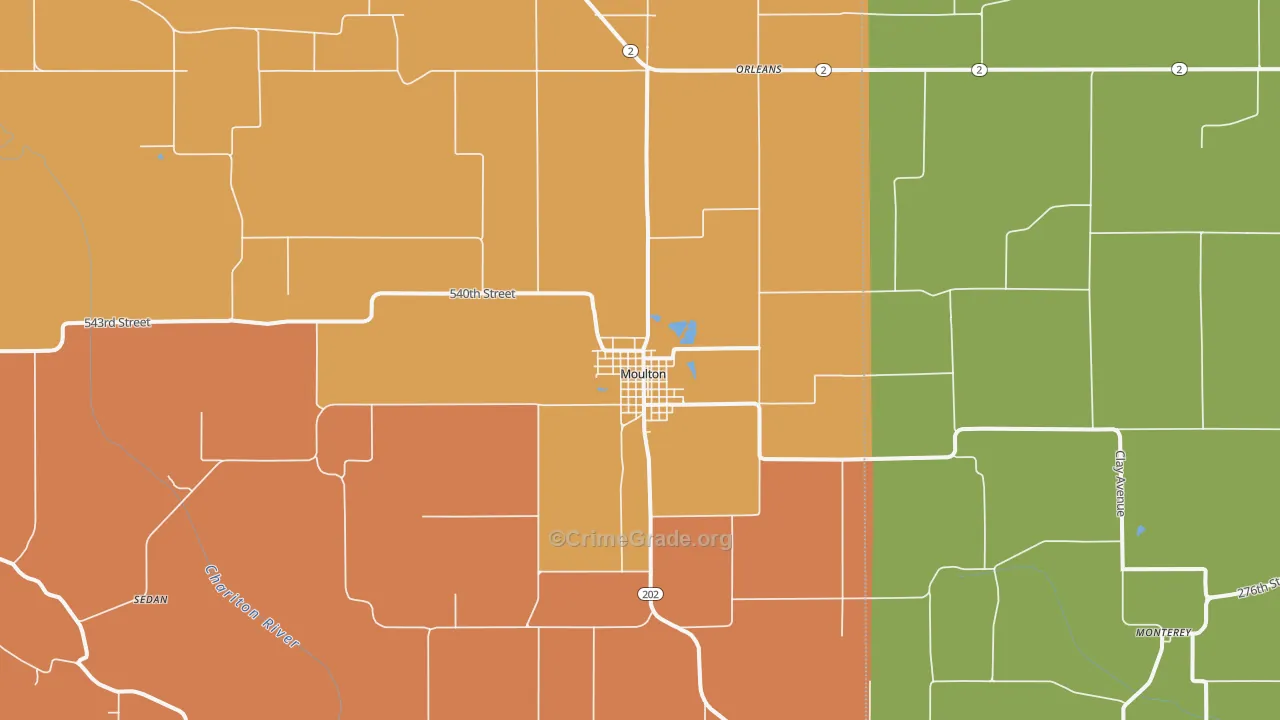 52572, IA Map of Vehicle Theft Rates