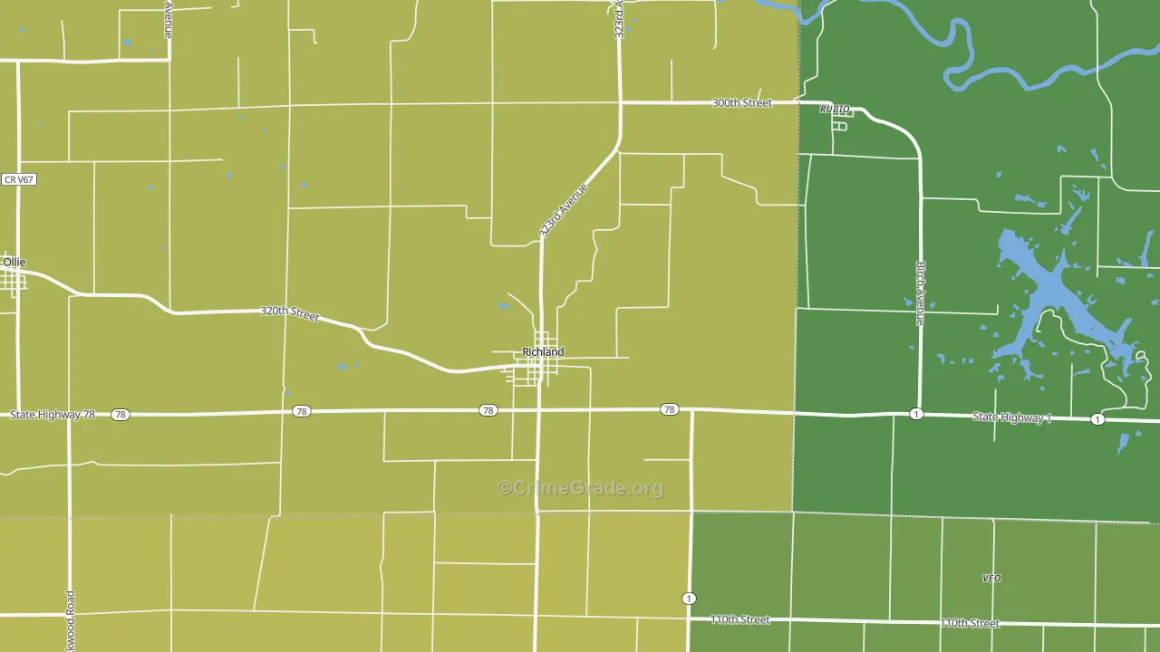 52585, IA Map of Vehicle Theft Rates
