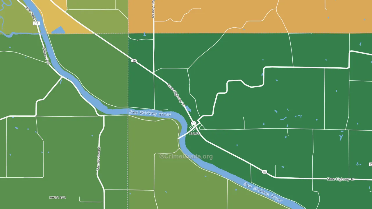 52588, IA Map of Vehicle Theft Rates