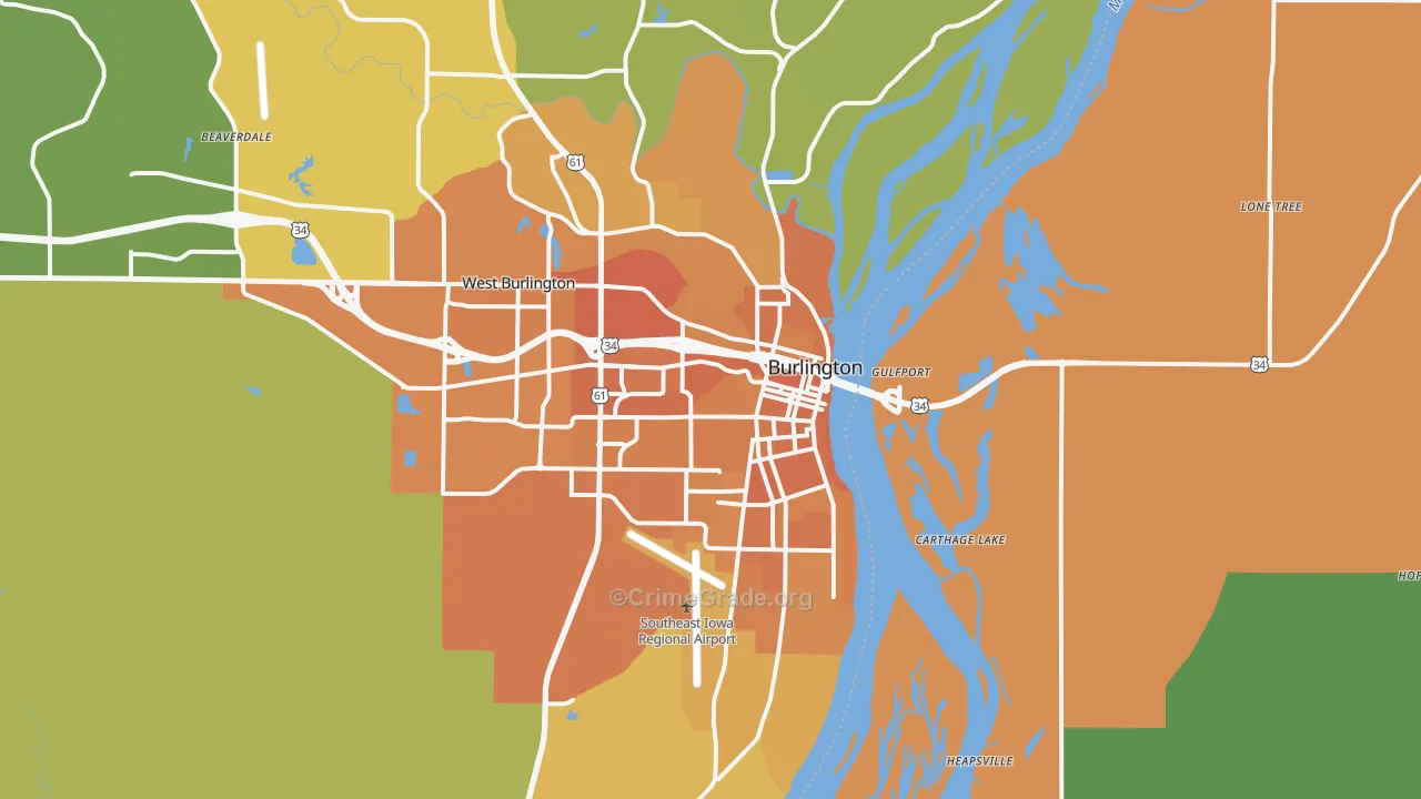 52601, IA Map of Vehicle Theft Rates