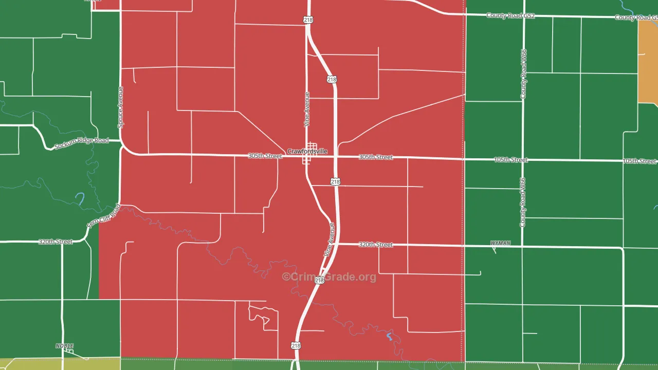 52621, IA Map of Vehicle Theft Rates