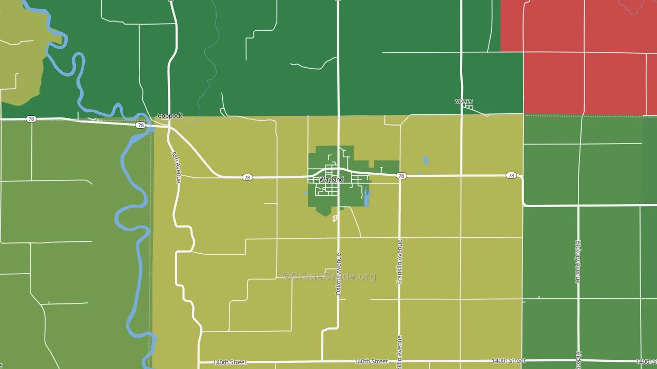 52654, IA Map of Vehicle Theft Rates
