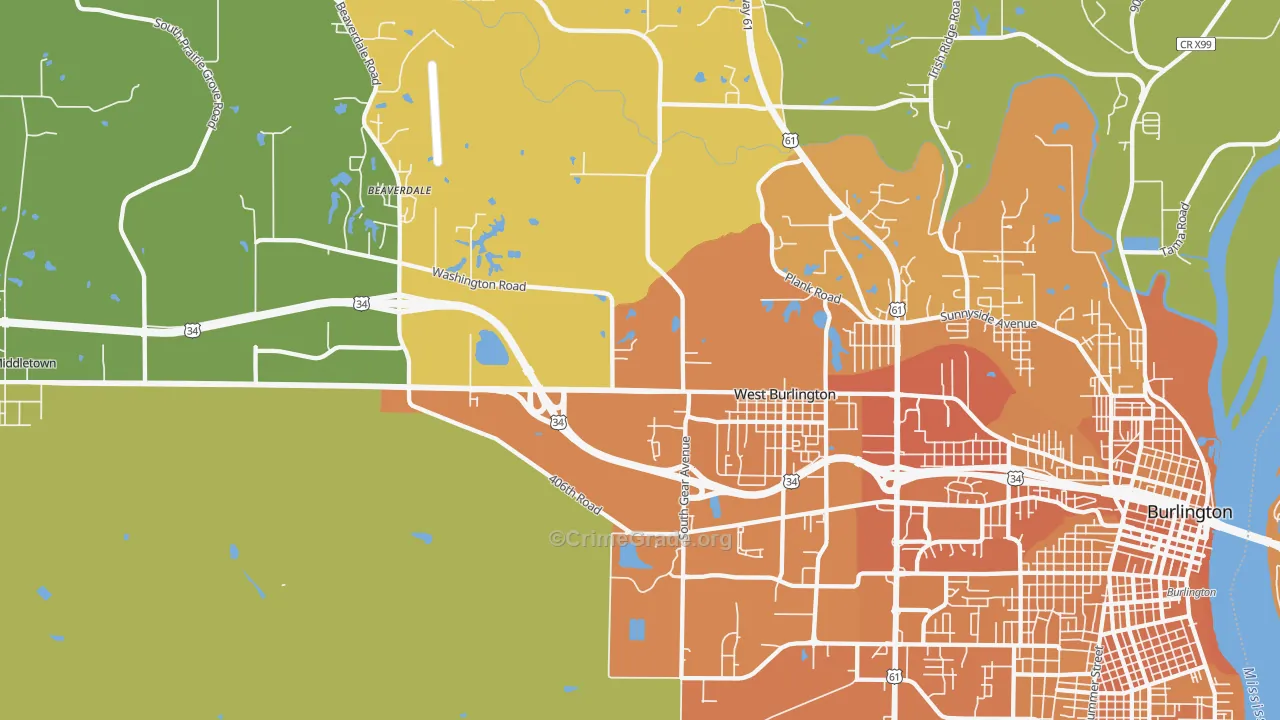 52655, IA Map of Vehicle Theft Rates