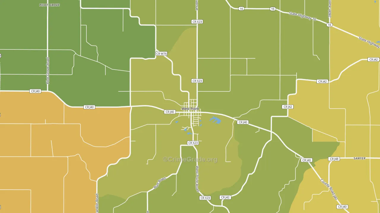 52656, IA Map of Vehicle Theft Rates