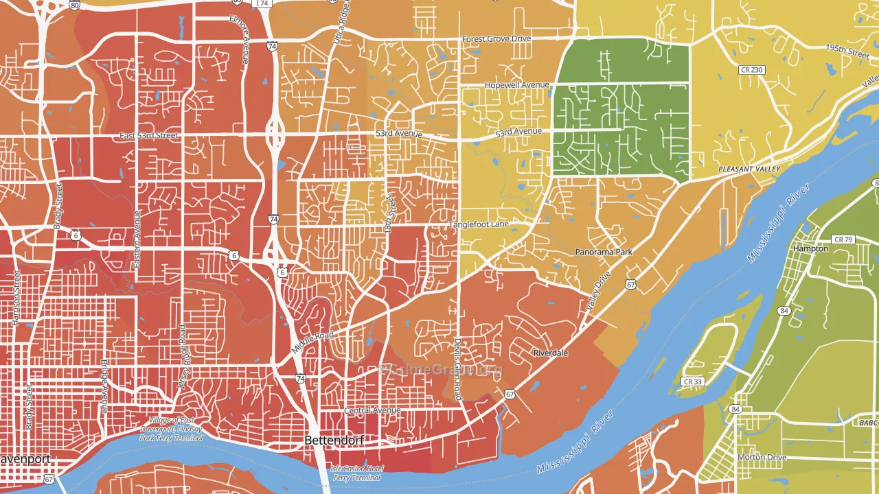 52722, IA Map of Vehicle Theft Rates