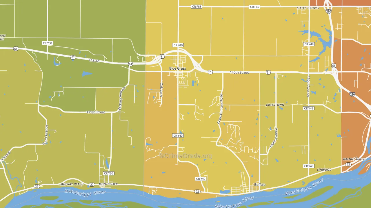 52726, IA Map of Vehicle Theft Rates