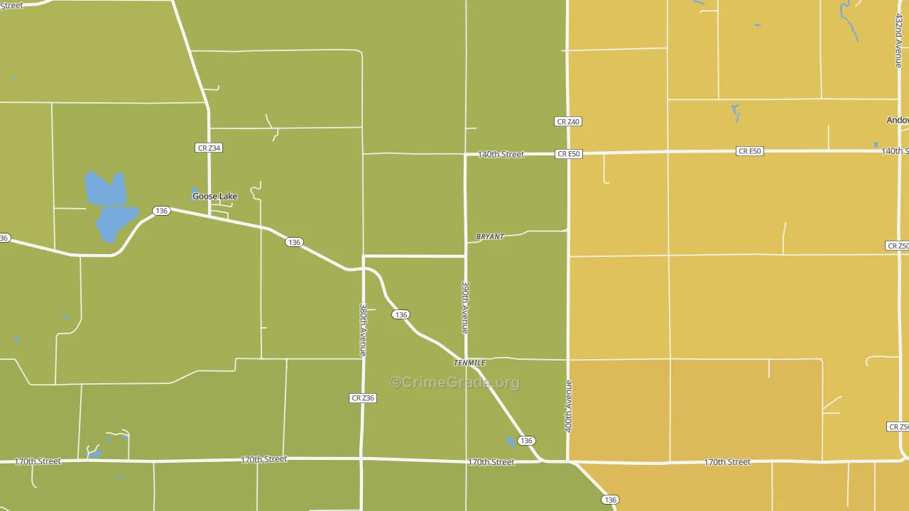 52727, IA Map of Vehicle Theft Rates