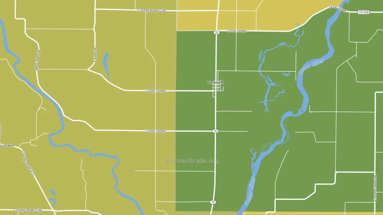 52739, IA Map of Vehicle Theft Rates