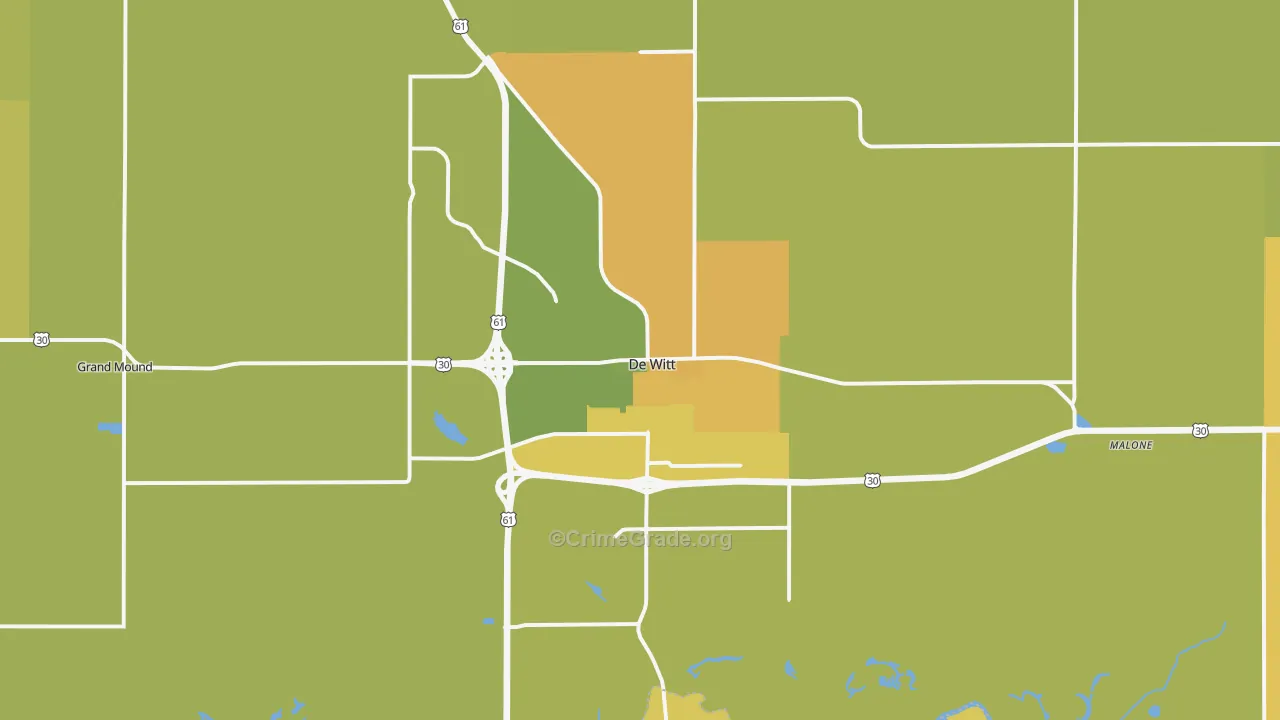 52742, IA Map of Vehicle Theft Rates