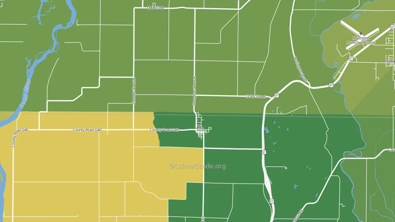 52754, IA Map of Vehicle Theft Rates