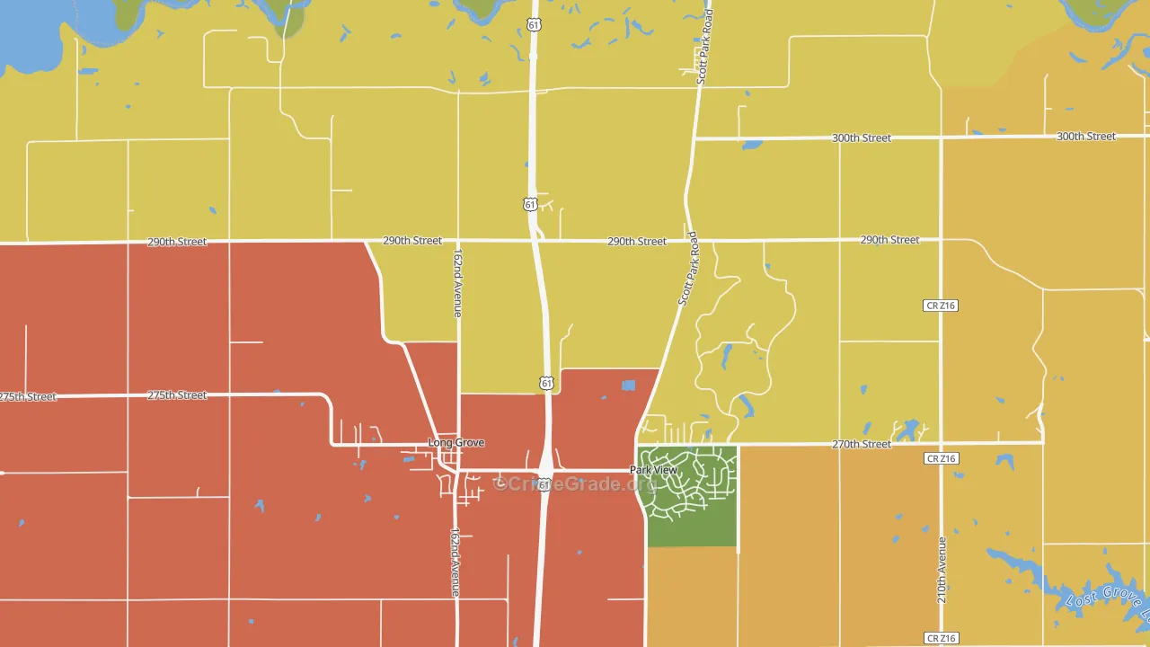 52756, IA Map of Vehicle Theft Rates