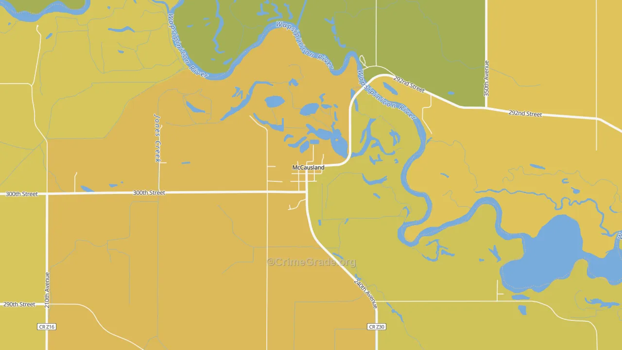 52758, IA Map of Vehicle Theft Rates