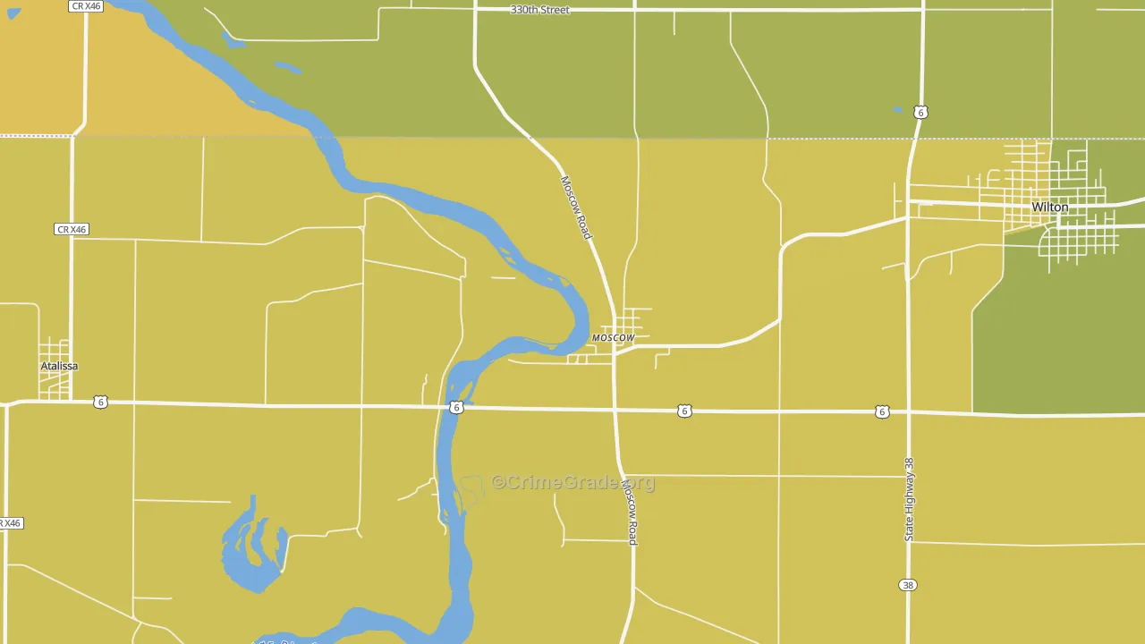 52760, IA Map of Vehicle Theft Rates