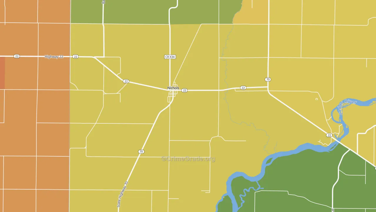 52766, IA Map of Vehicle Theft Rates