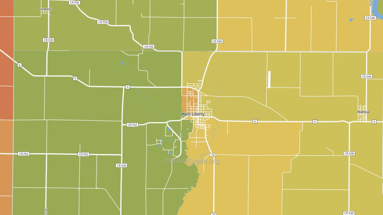 52776, IA Map of Vehicle Theft Rates