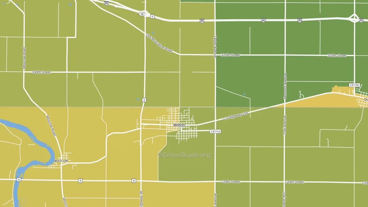 52778, IA Map of Vehicle Theft Rates