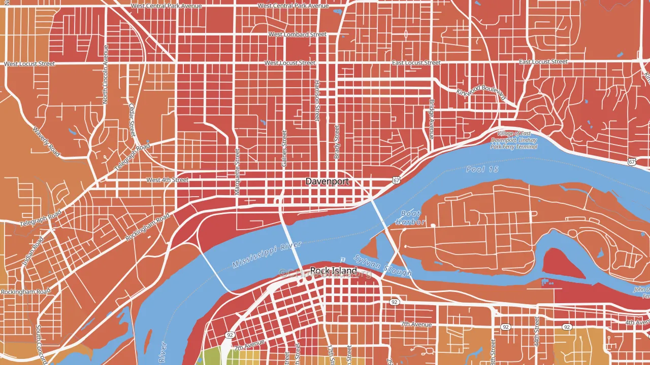 52801, IA Map of Vehicle Theft Rates