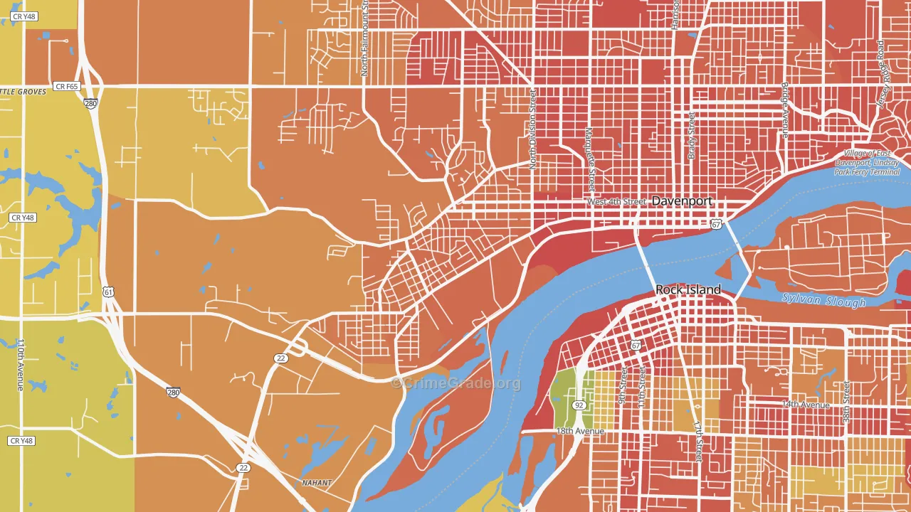 52802, IA Map of Vehicle Theft Rates