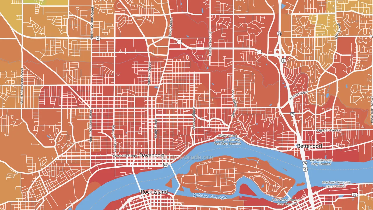 52803, IA Map of Vehicle Theft Rates