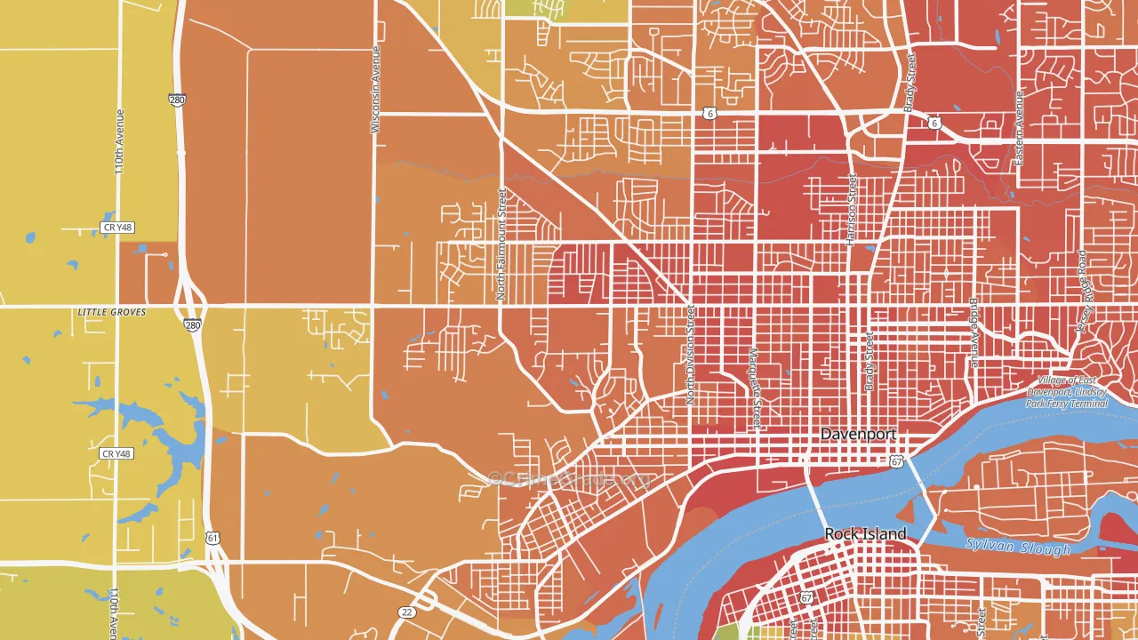 52804, IA Map of Vehicle Theft Rates