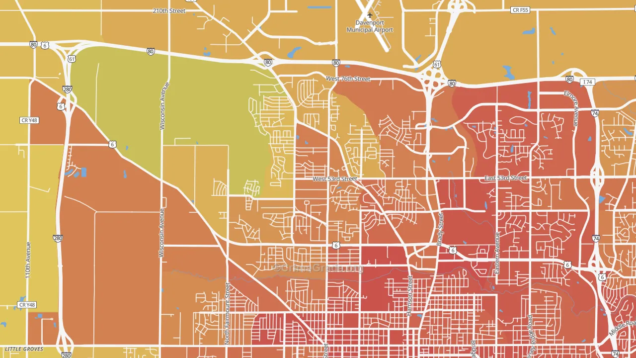 52806, IA Map of Vehicle Theft Rates