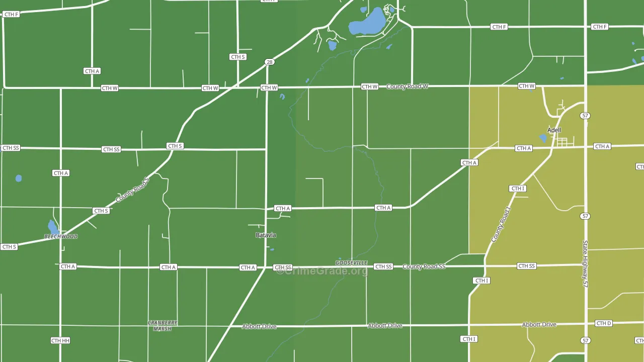 53001, WI Map of Vehicle Theft Rates