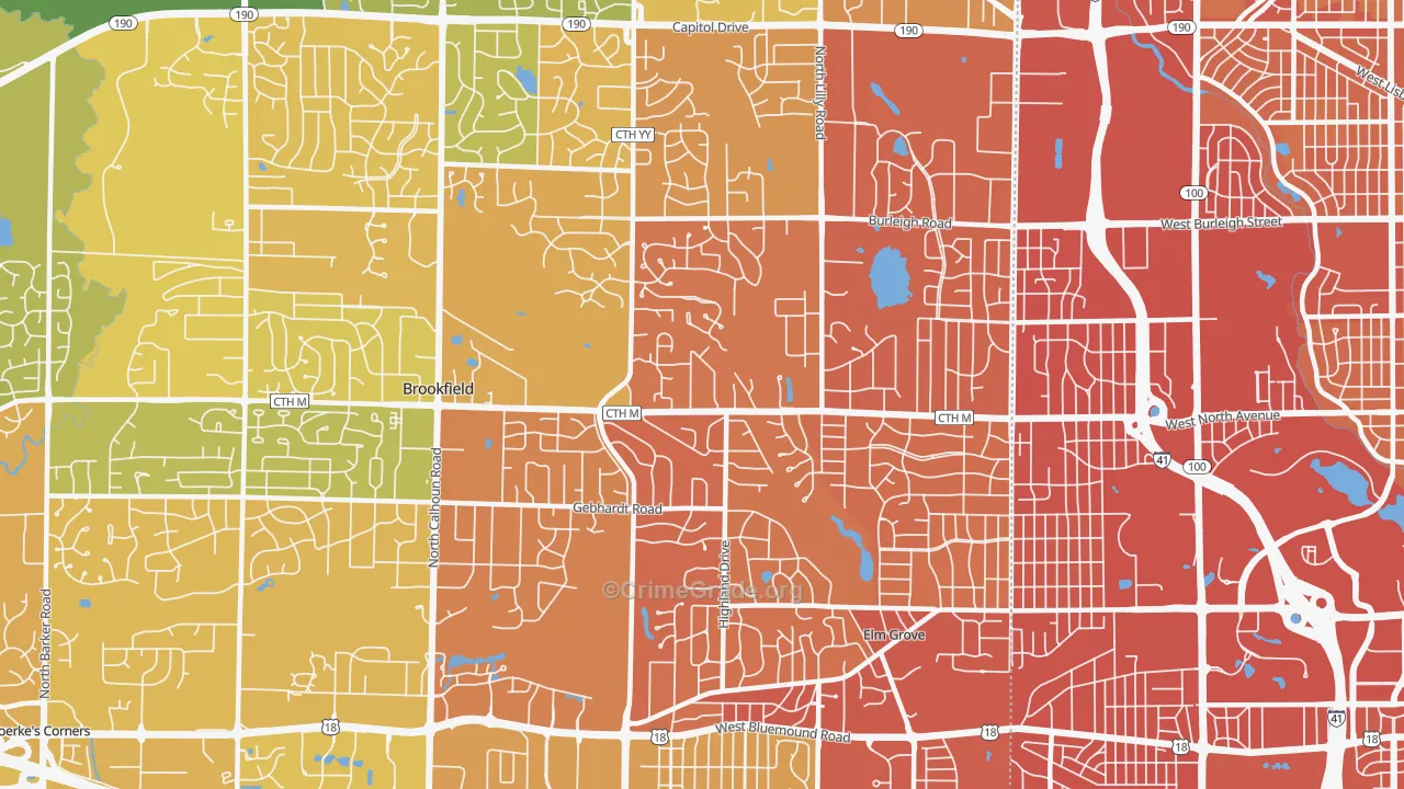 53005, WI Map of Vehicle Theft Rates