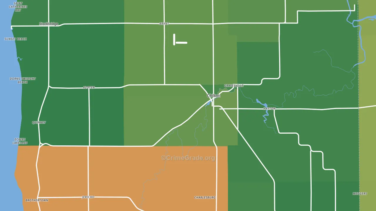53014, WI Map of Vehicle Theft Rates