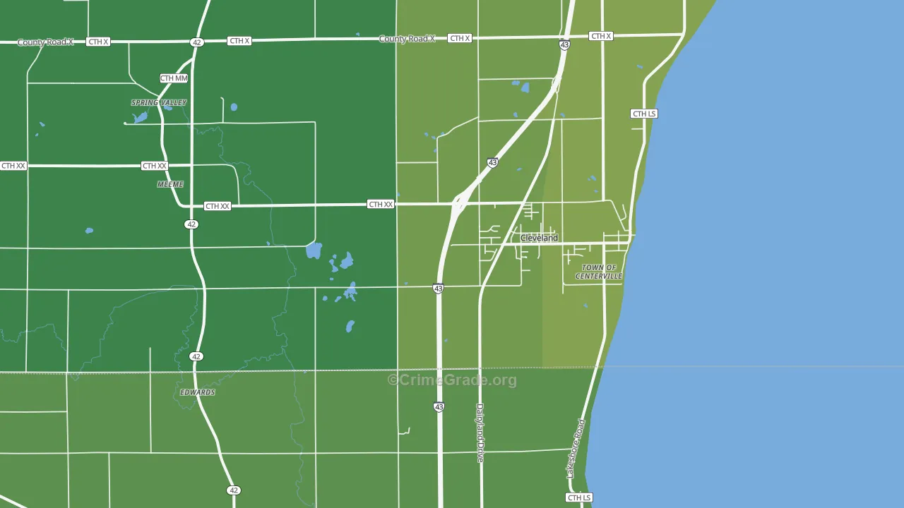 53015, WI Map of Vehicle Theft Rates
