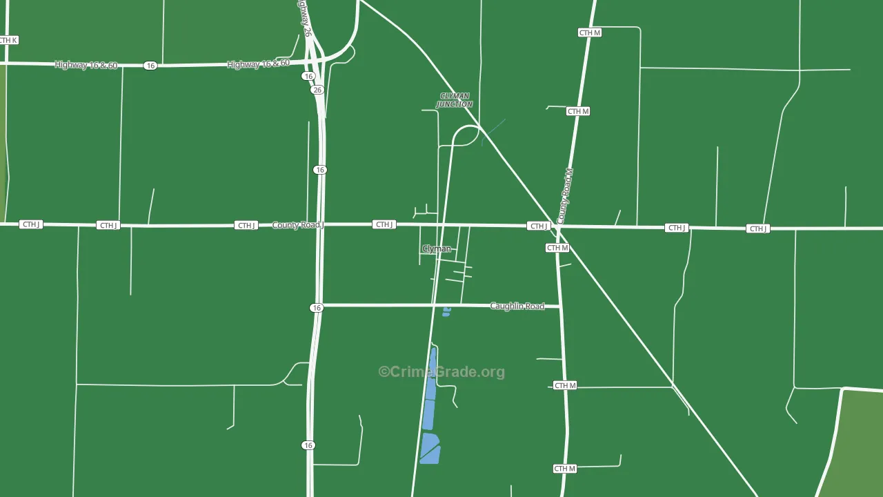 53016, WI Map of Vehicle Theft Rates