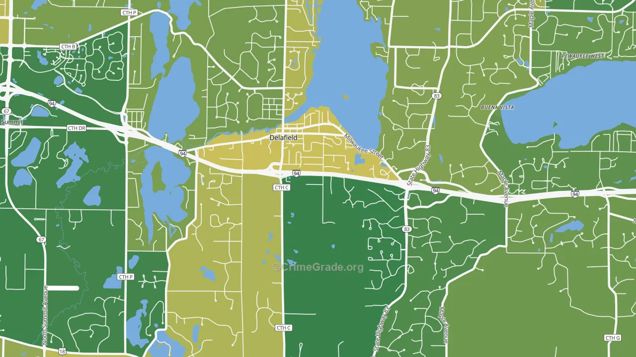 53018, WI Map of Vehicle Theft Rates