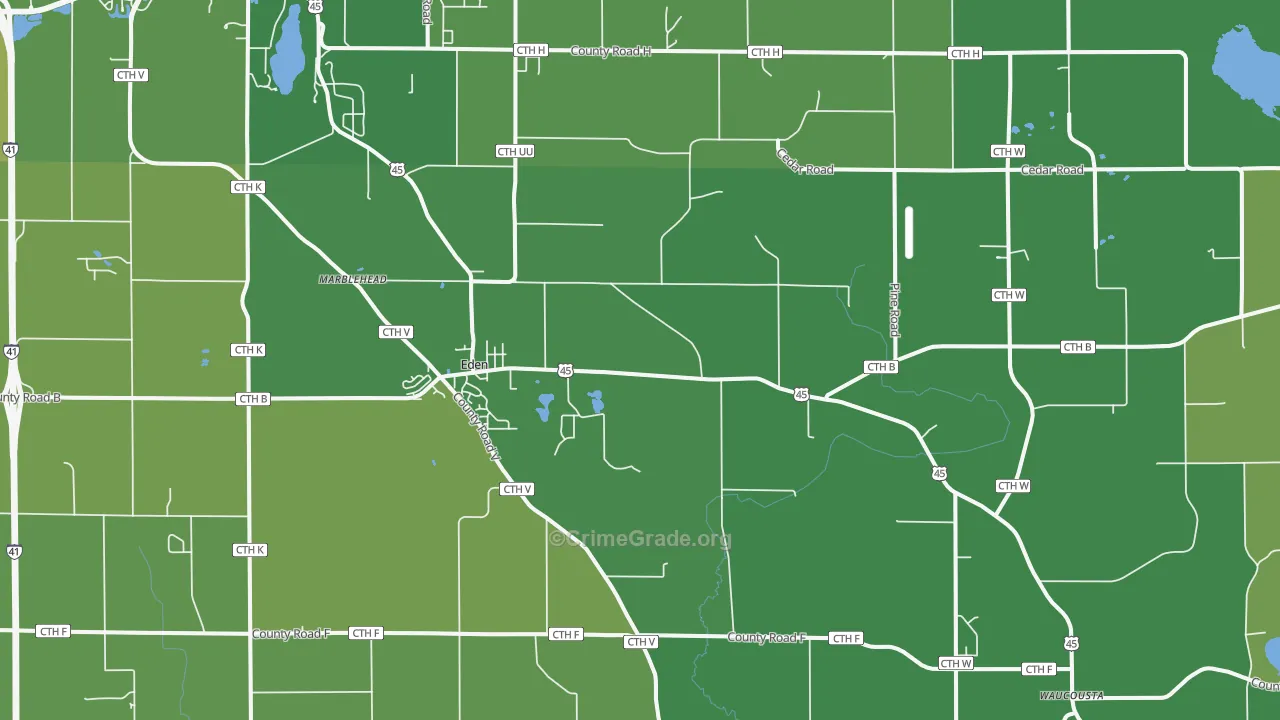 53019, WI Map of Vehicle Theft Rates