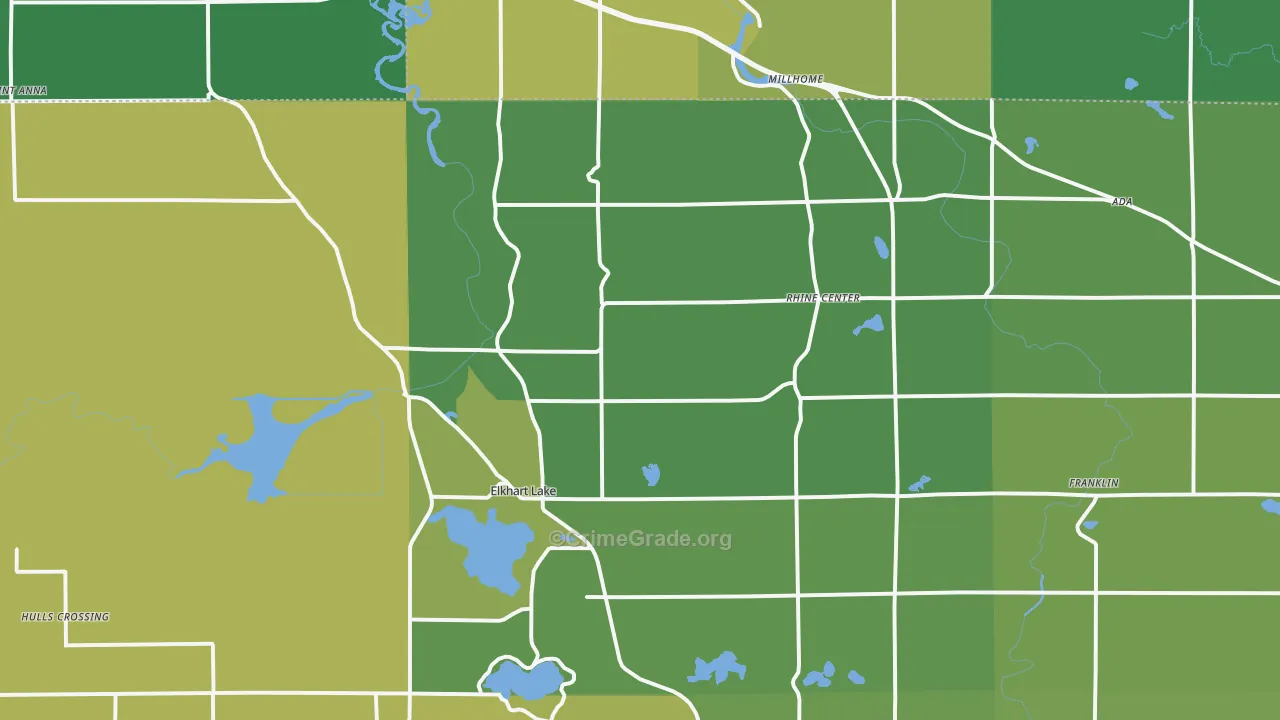 53020, WI Map of Vehicle Theft Rates