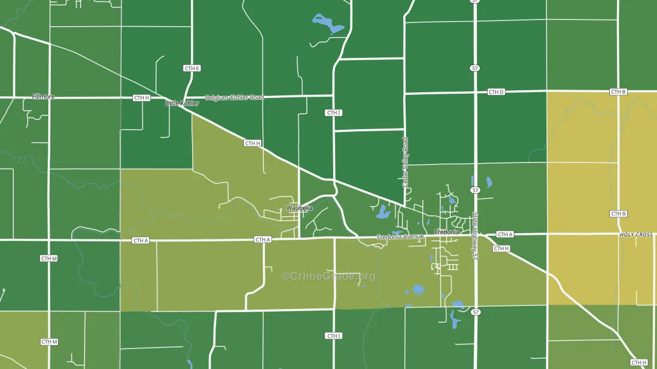 53021, WI Map of Vehicle Theft Rates