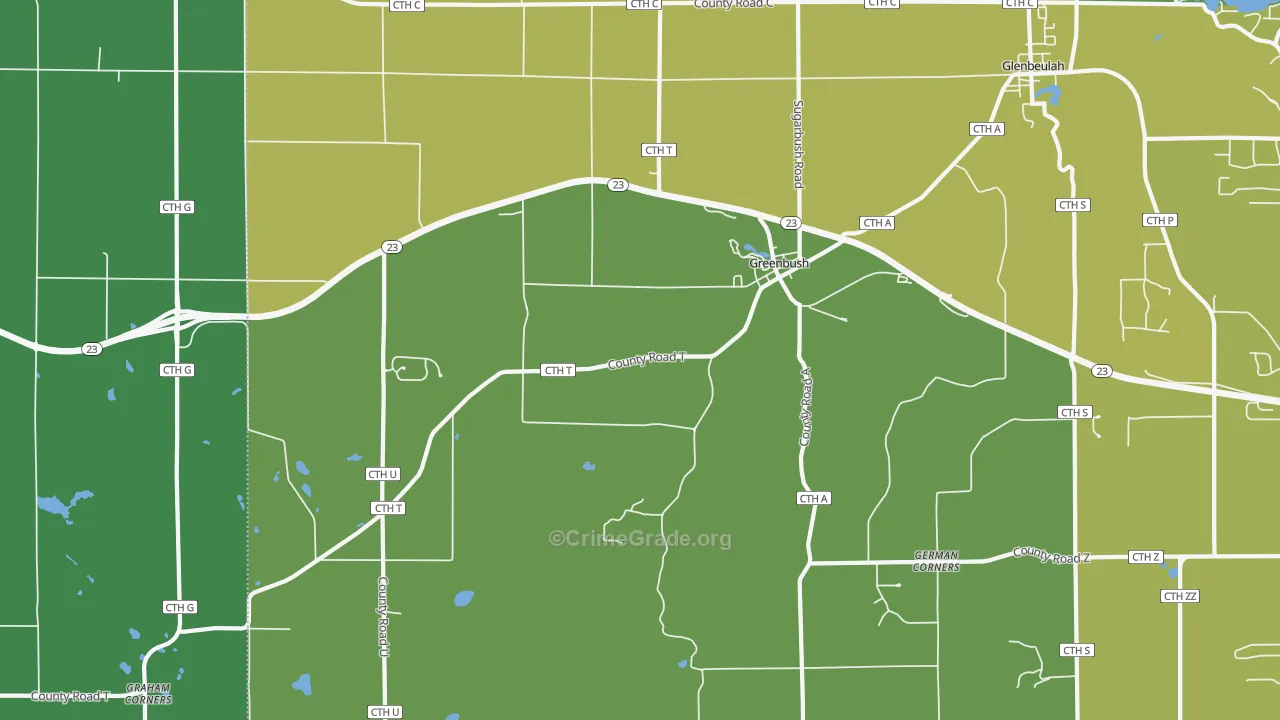 53023, WI Map of Vehicle Theft Rates