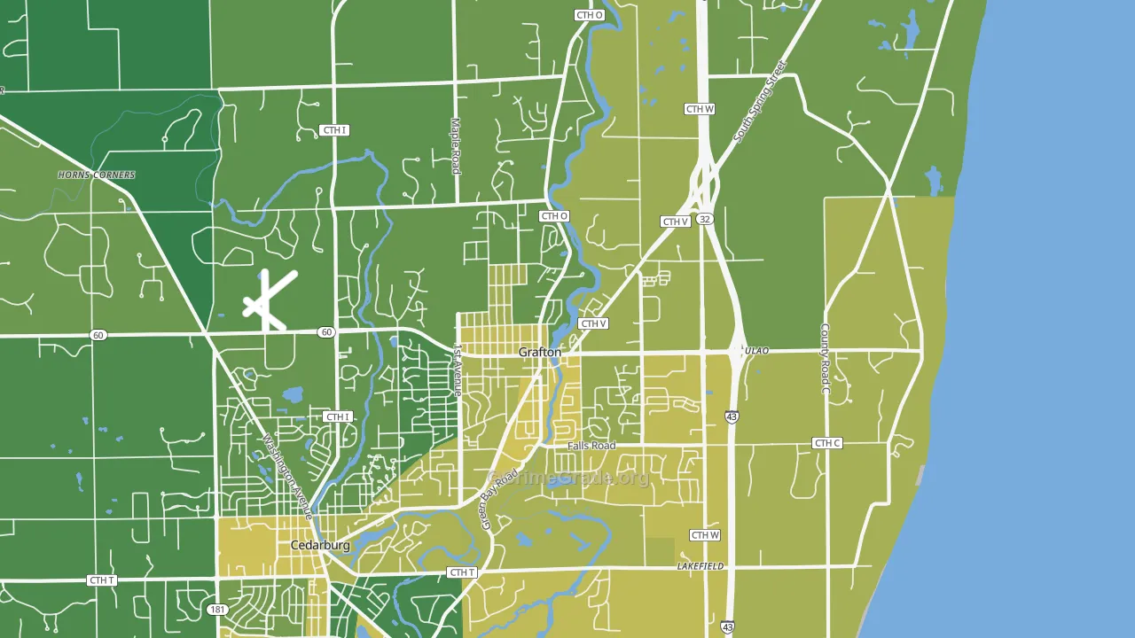 53024, WI Map of Vehicle Theft Rates