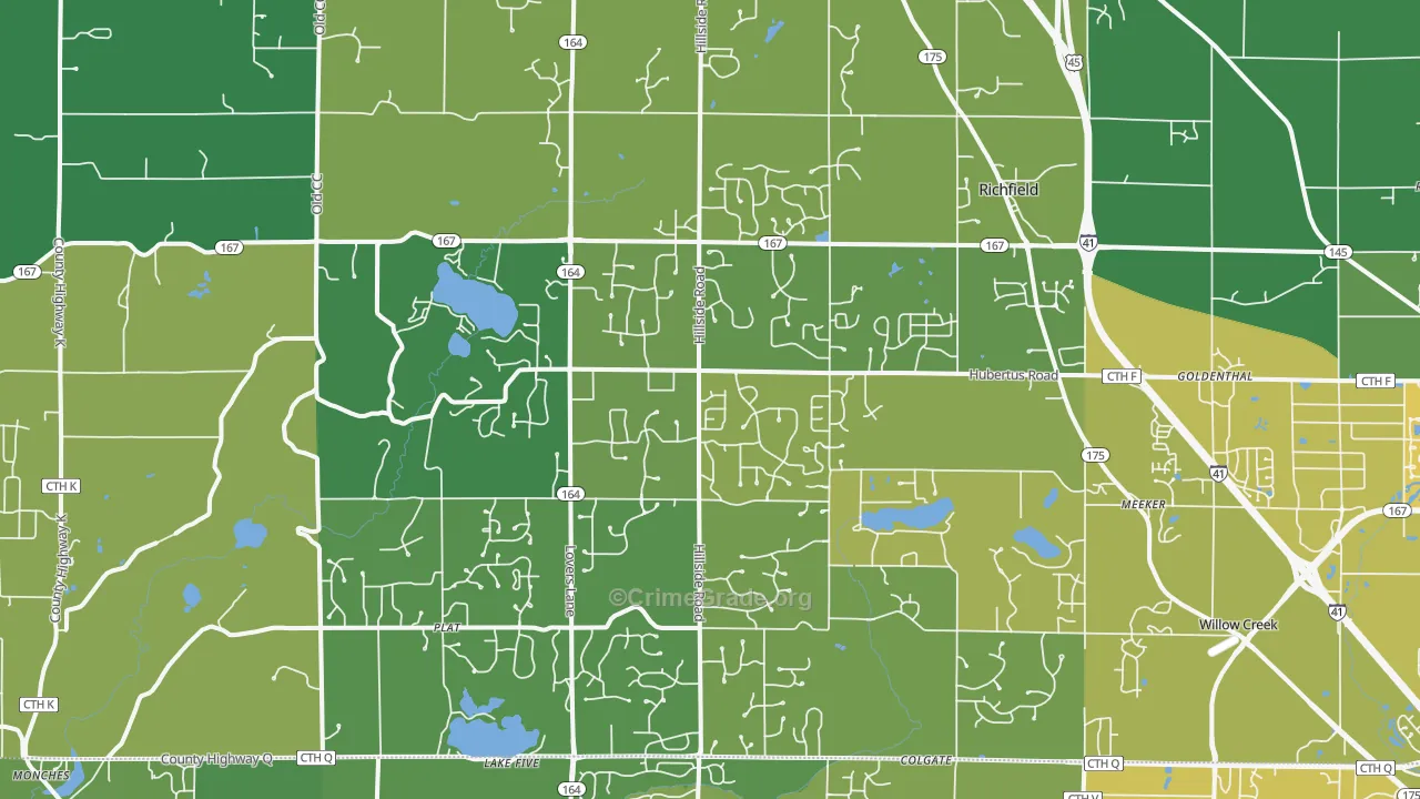 53033, WI Map of Vehicle Theft Rates
