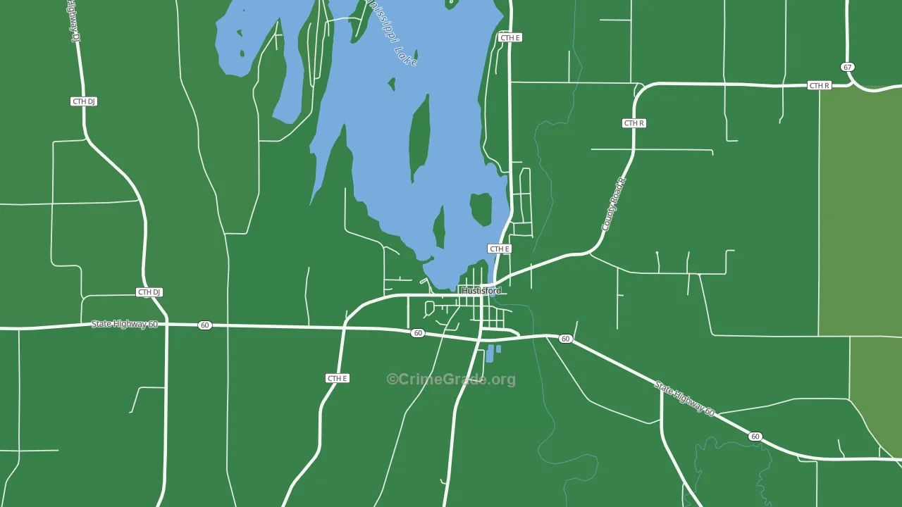 53034, WI Map of Vehicle Theft Rates