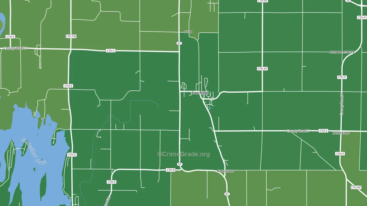 53035, WI Map of Vehicle Theft Rates