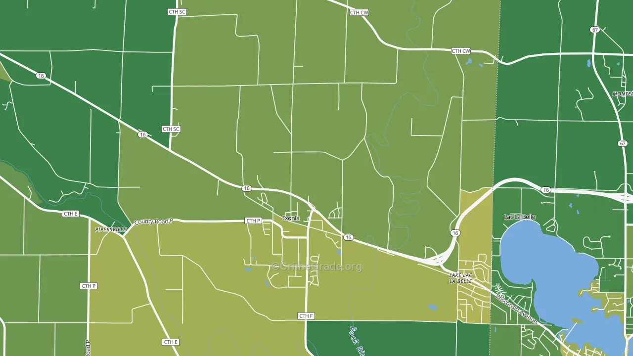 53036, WI Map of Vehicle Theft Rates