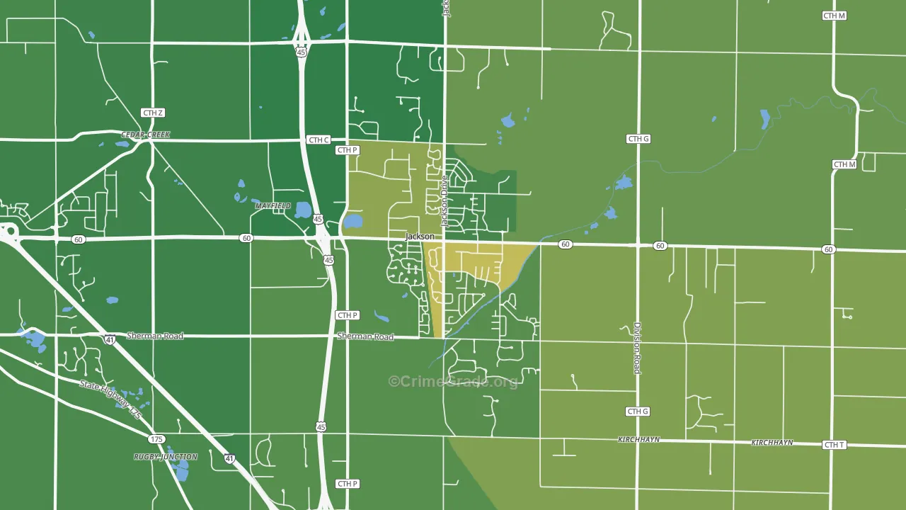 53037, WI Map of Vehicle Theft Rates