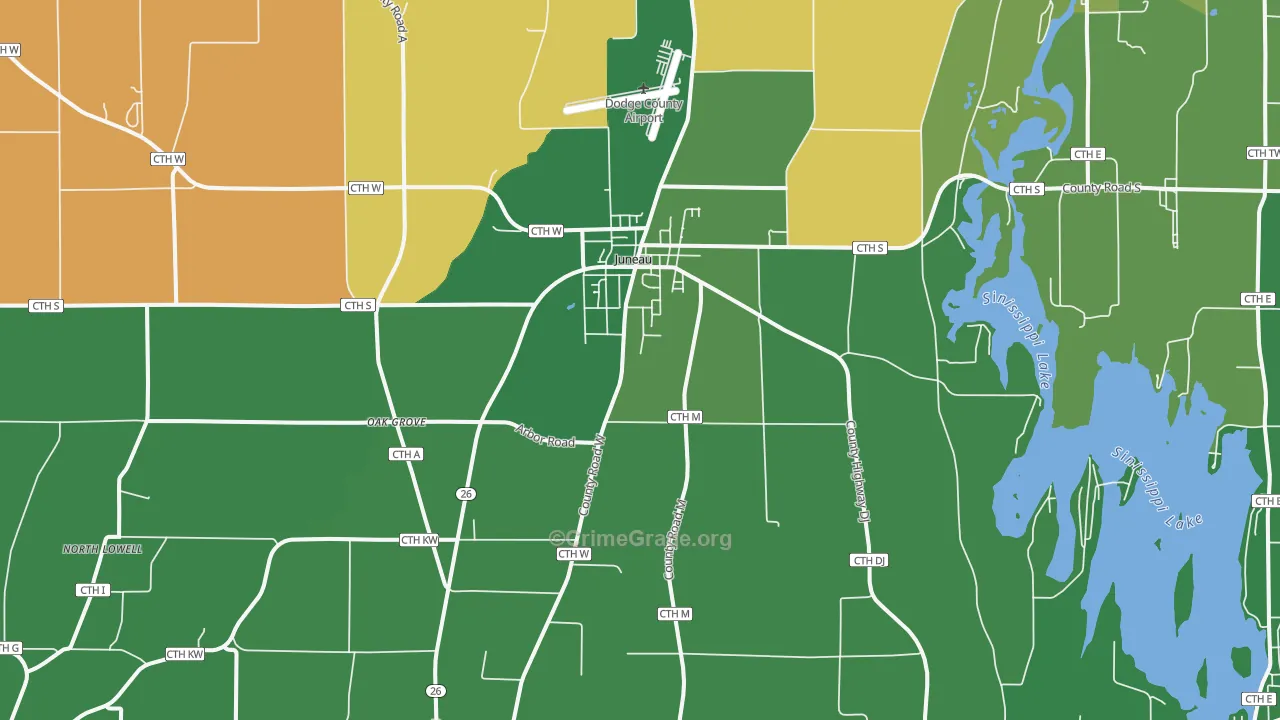 53039, WI Map of Vehicle Theft Rates